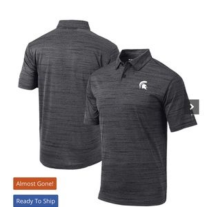 Michigan State Spartans Columbia Golf Omni-Wick Set Polo - Charcoal